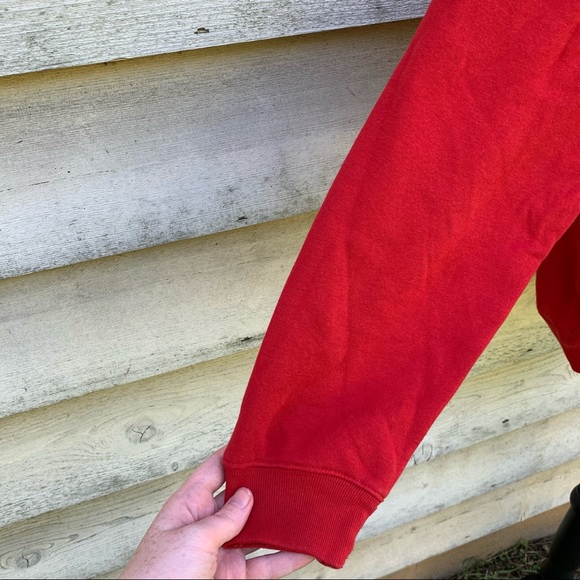 Vintage 90s Red Felt Snowman Appliqué Graphic Crewneck Ugly Christmas Sweatshirt - Picture 13 of 16